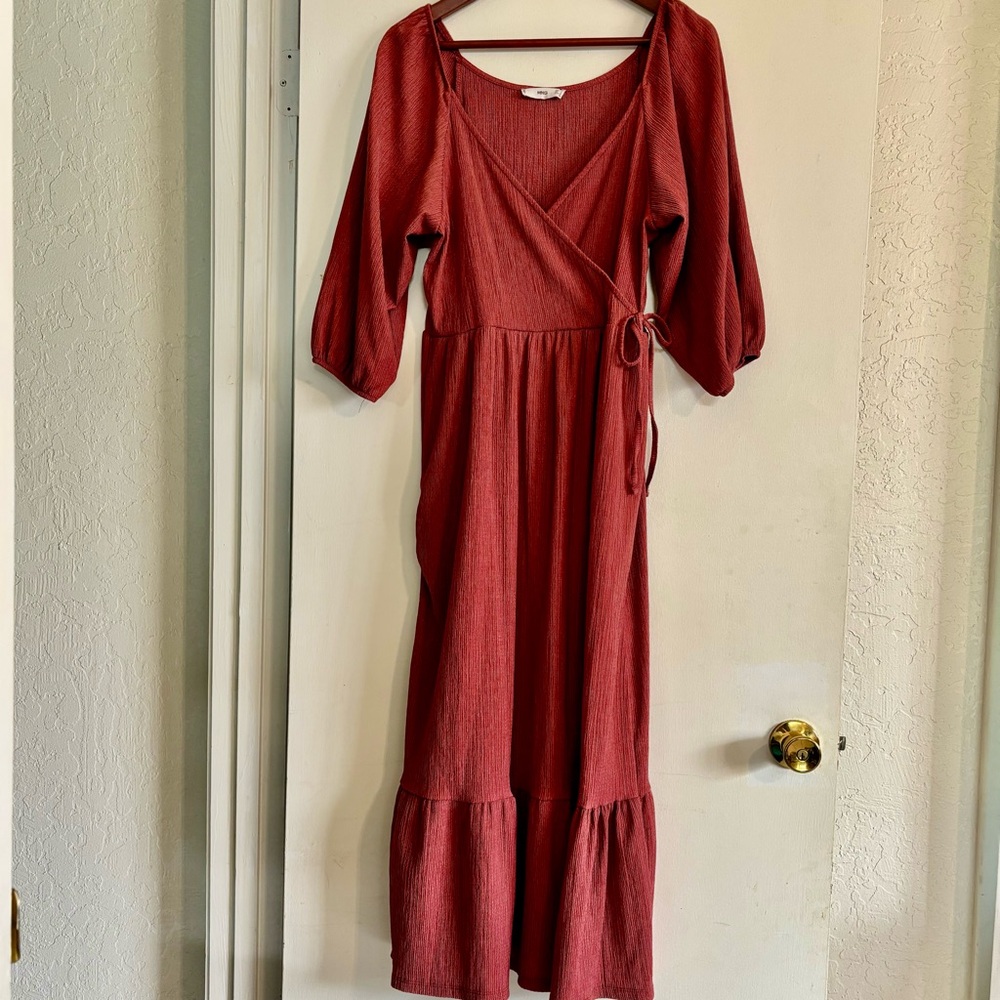 Mango Faux Wrap Maxi Dress